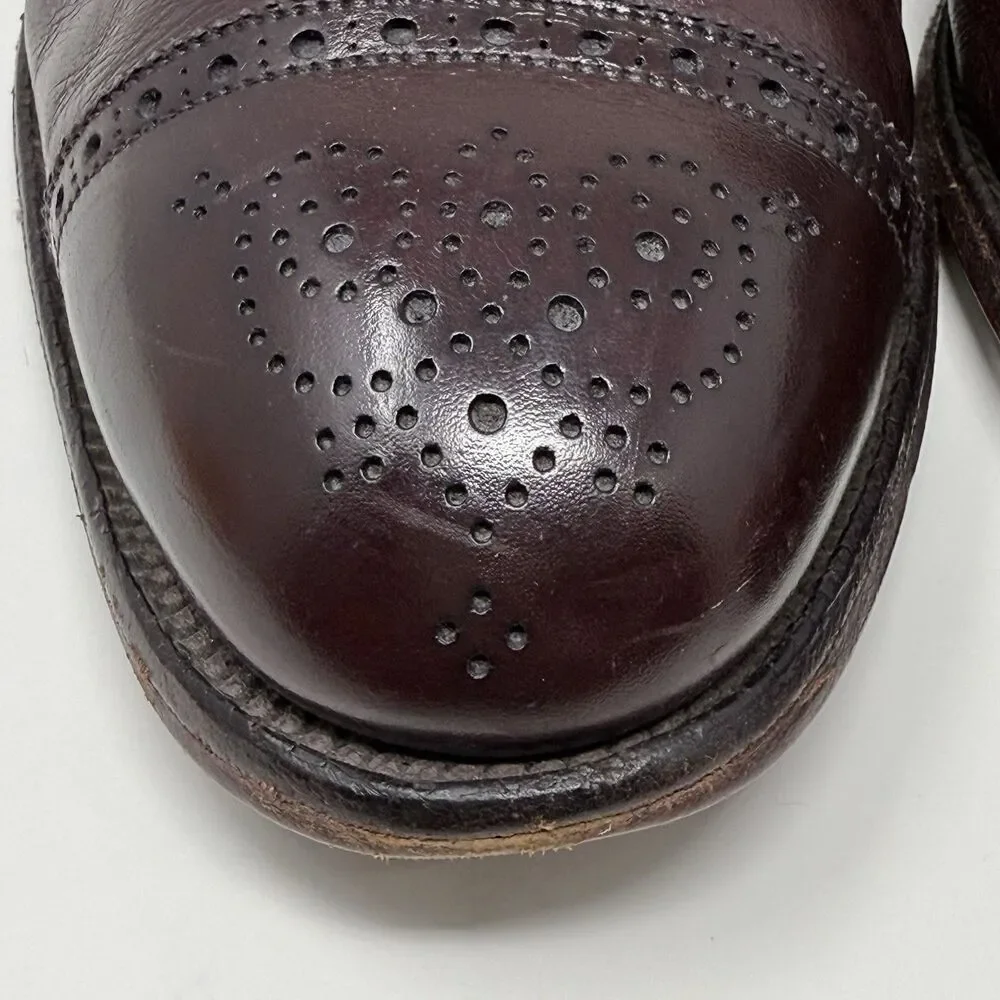 Alden 908 Medallion Perforated Tip Oxfords Shoes Mens 11.5 D / B Burgundy FLAWS